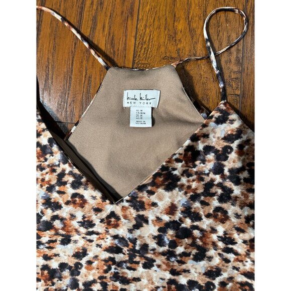 Nicole Miller New York Womens  M Animal Print Maxi Dress With Built-In Bra Brown - Picture 2 of 14